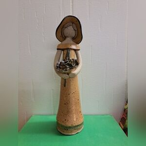 Vintage Handcrafted Pottery Girl Figurine - G.Courvoie